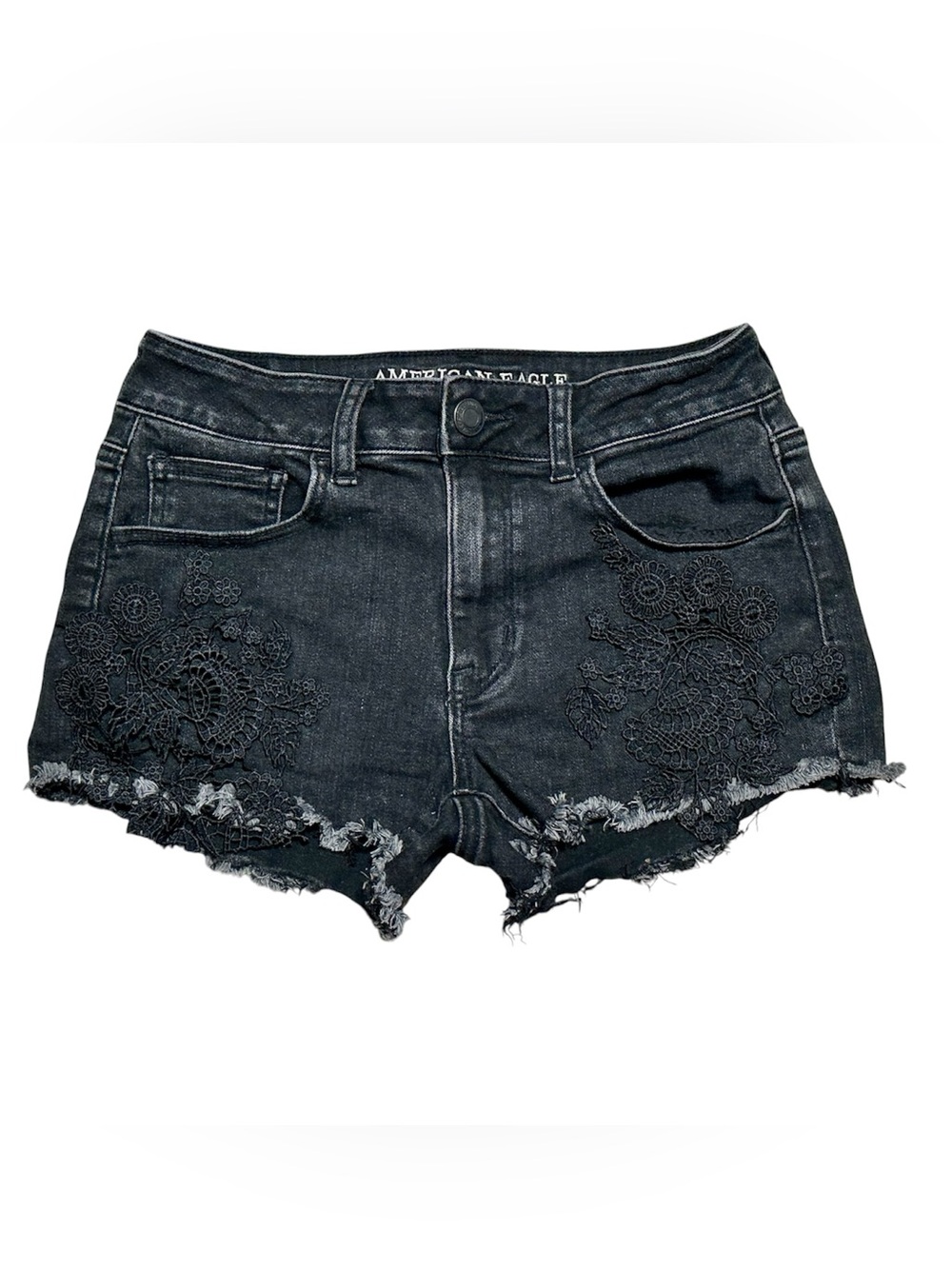 American Eagle high rise shortie shorts with lace size 4